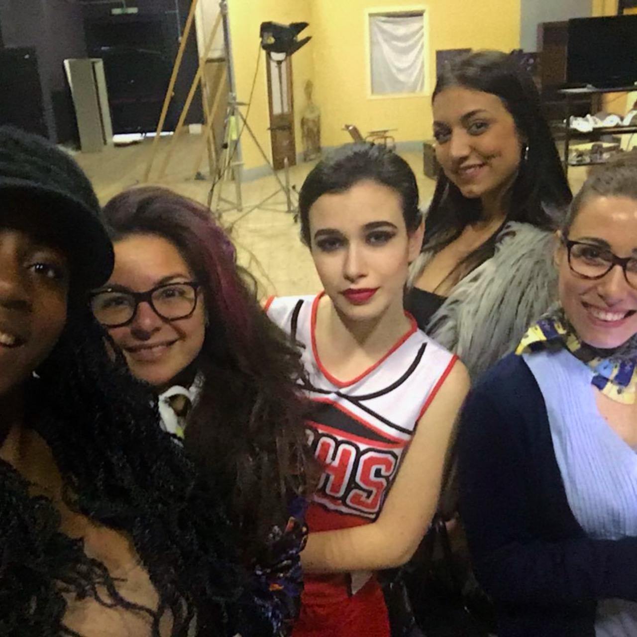 Gli attori durante le prove